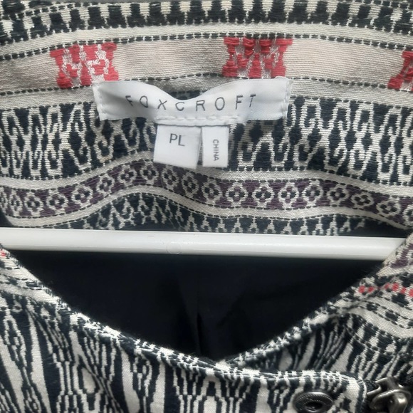 Foxcroft Moto style Off White Red Black zip front jacket PL - Picture 3 of 4